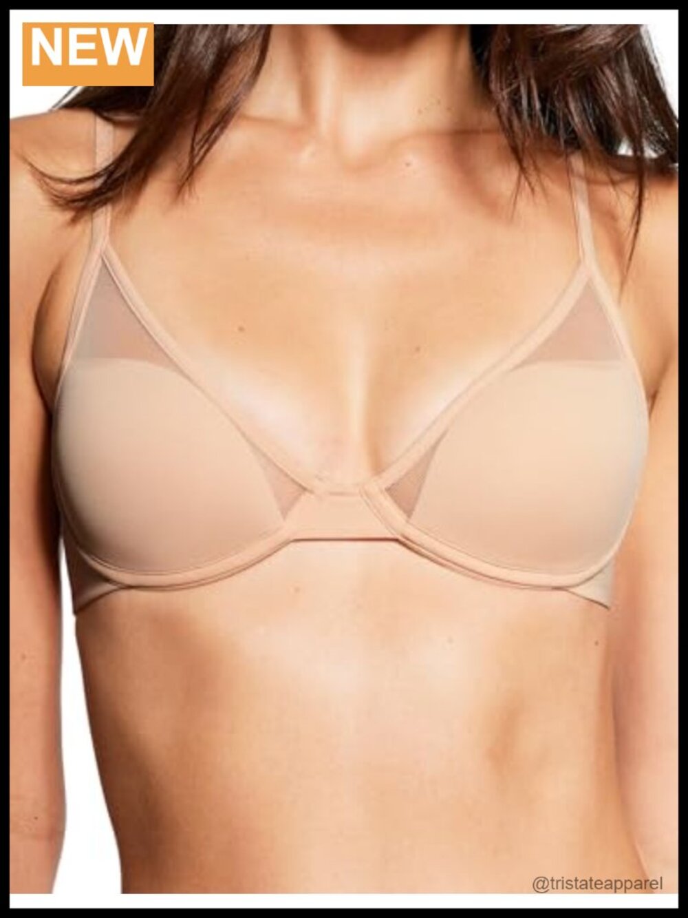 Pepper Women's Underwire Plunge Bra Convertible Straps Lightly Lined